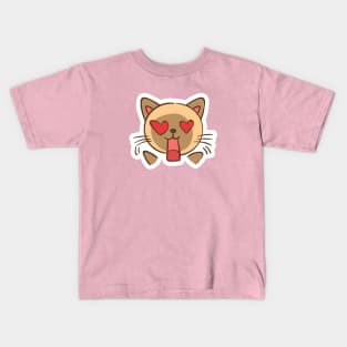 Kitty Cat Animal Pet Design In love Heart Eyes T-Shirt Sticker Kids T-Shirt